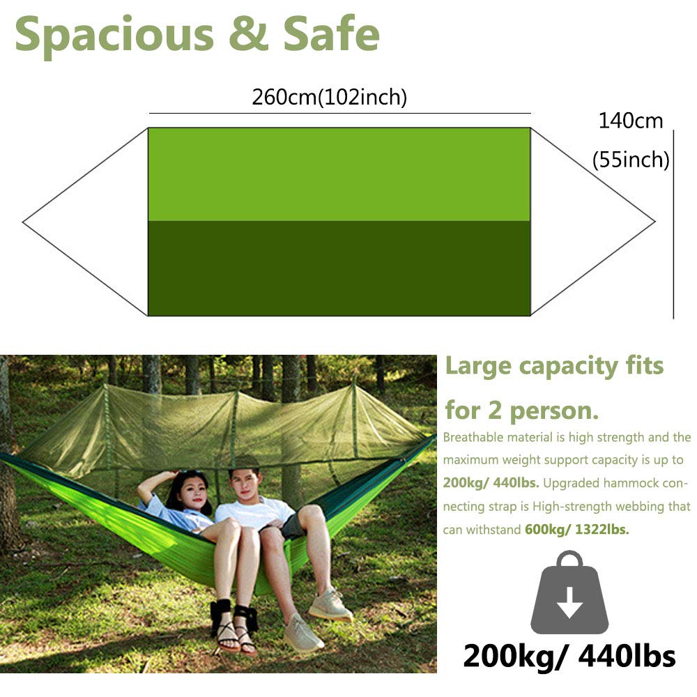 Cheap Goat Tents Camping Hammock with Net Netting Double Tree Hammock Net Lightweight Nylon Portable Hammock for Backpacking Camping Travel Beach   
